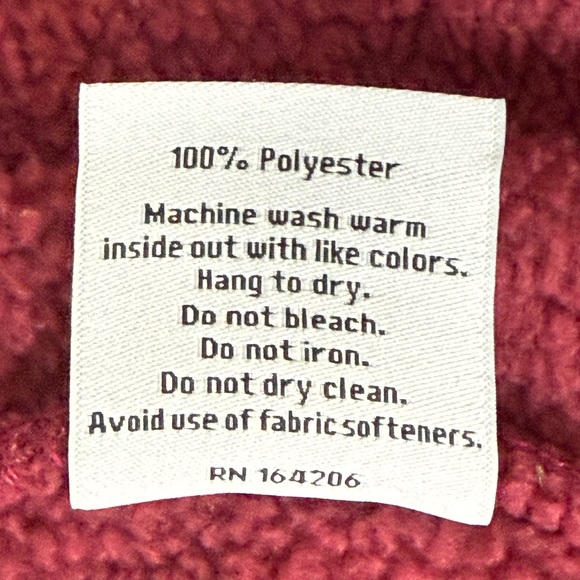 Dudley Stephens Hartley Pullover Burgundy Sherpa Fleece XS - Picture 5 of 7